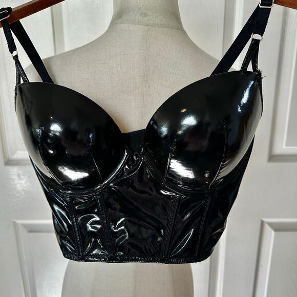Victoria’s Secret Very Sexy Faux Patent Leather Push-Up Corset Top 34D - Picture 9 of 12